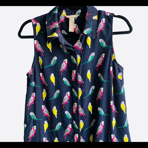 Banana Republic shift dress with birds, navy, 4 - Picture 4 of 6